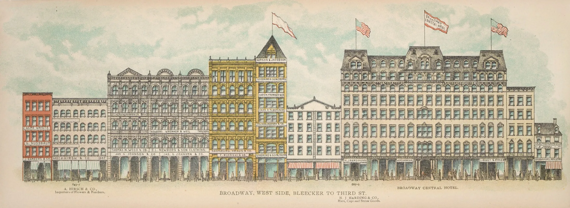 Broadway West Side Bleecker To Third St by Mail &amp; Express - Canvas Print