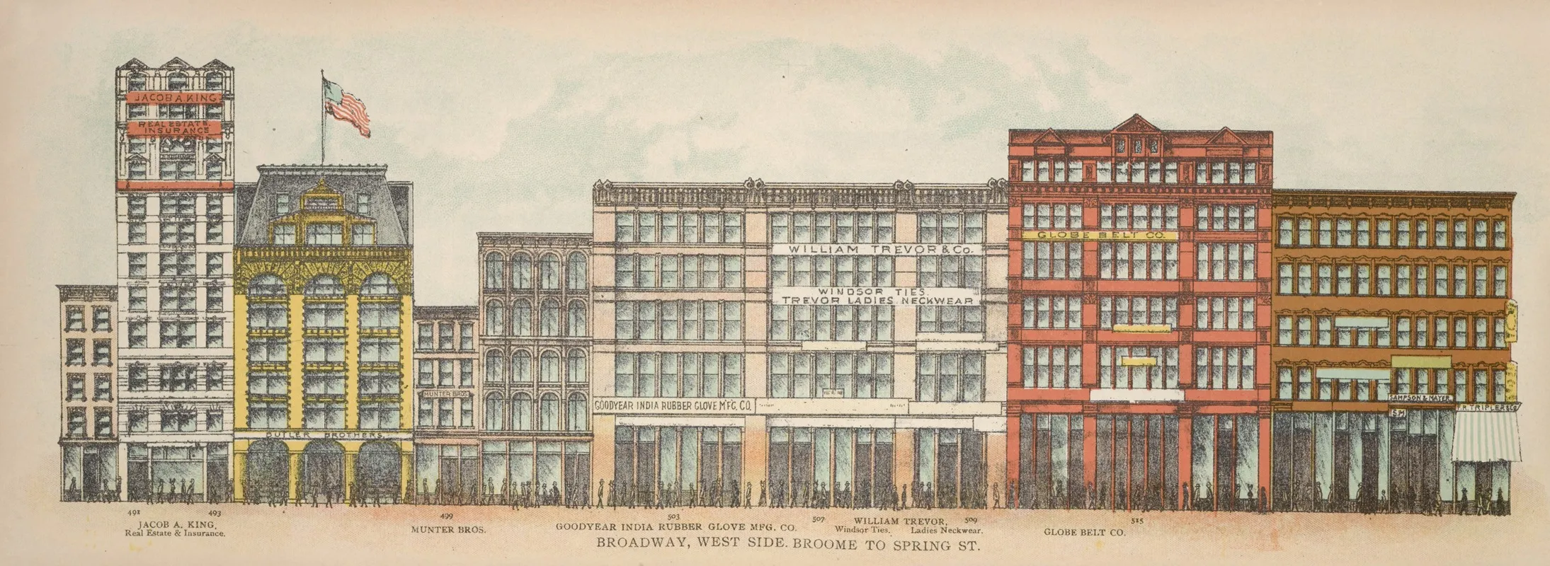 Broadway West Side Broome To Spring St by Mail &amp; Express - Canvas Print