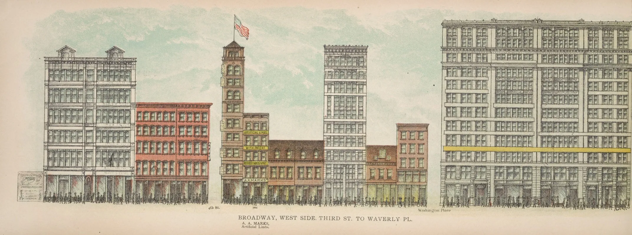Broadway West Side Third St To Waverly Pl by Mail &amp; Express - Canvas Print