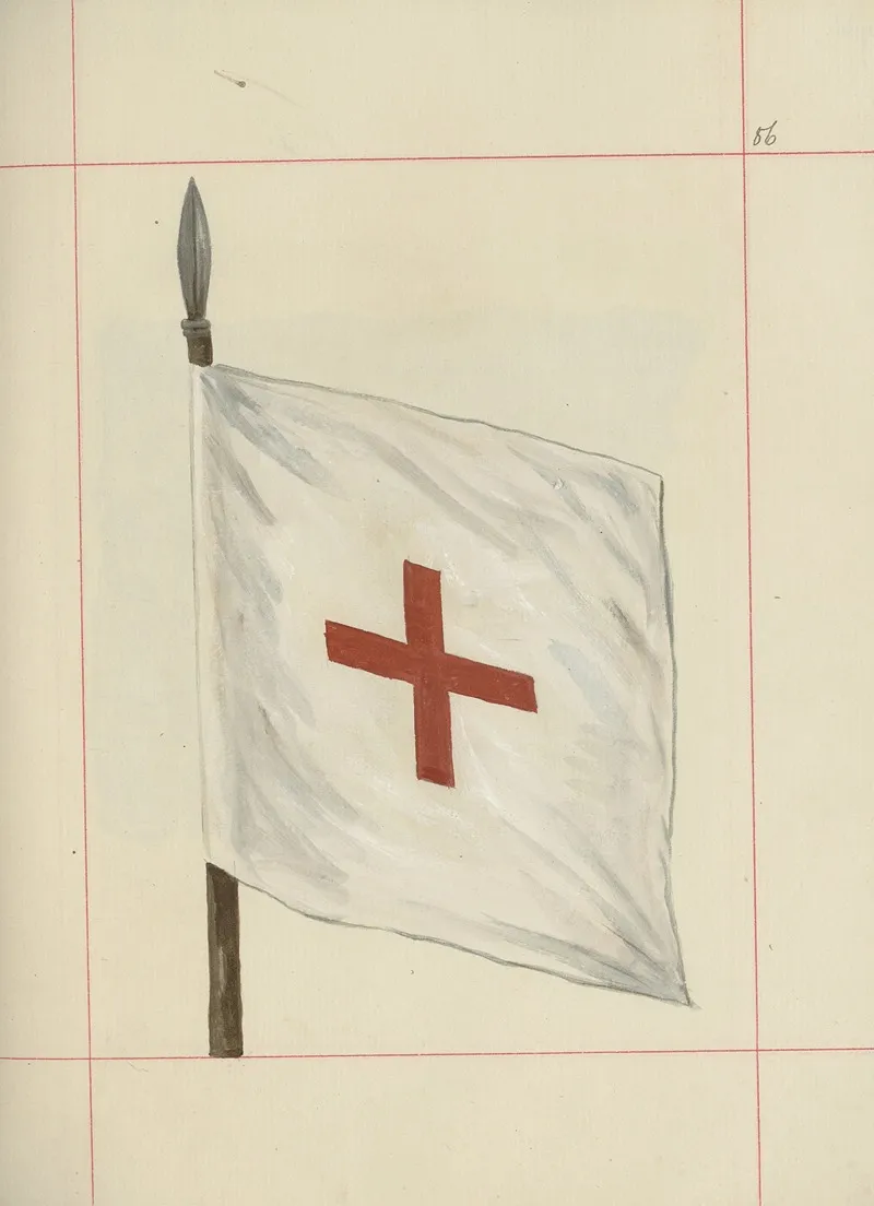 Bron Zaczepna I Odporna W Polsce T 4 Pasy Lite Ozdoby Choragwie I Proporce Pl 069 by Boleslaw Starzyński - Canvas Print