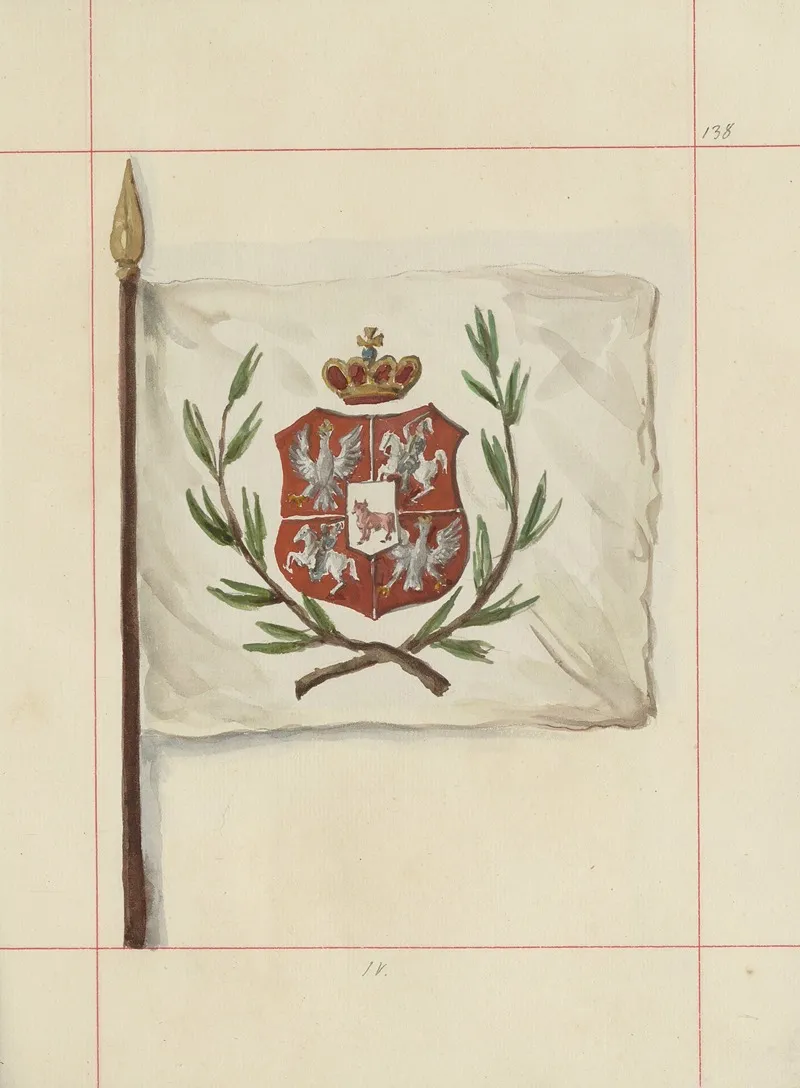 Bron Zaczepna I Odporna W Polsce T 4 Pasy Lite Ozdoby Choragwie I Proporce Pl 119 by Boleslaw Starzyński - Canvas Print