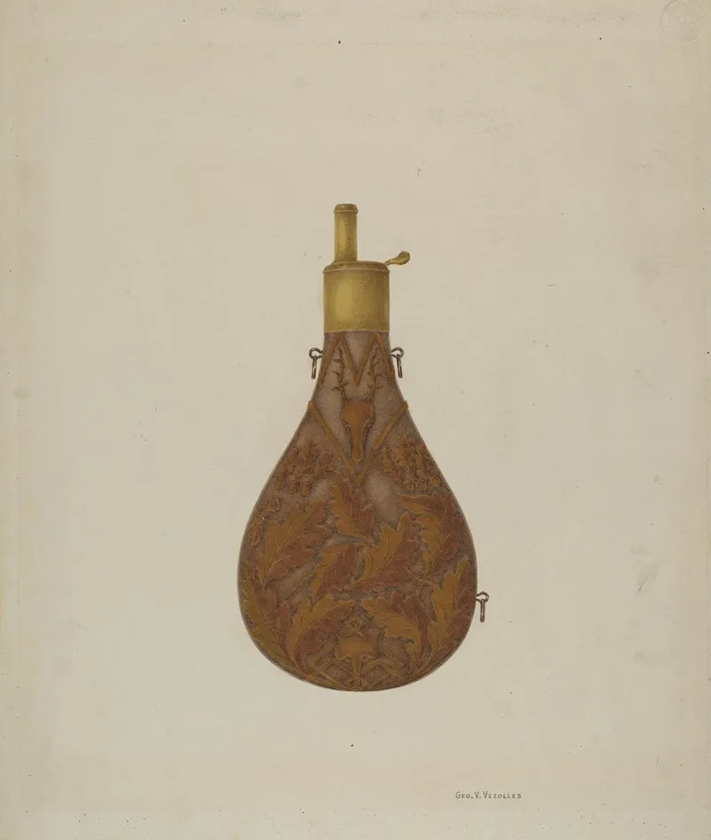 Bronze Powder Flask by George V. Vezolles - Canvas Print