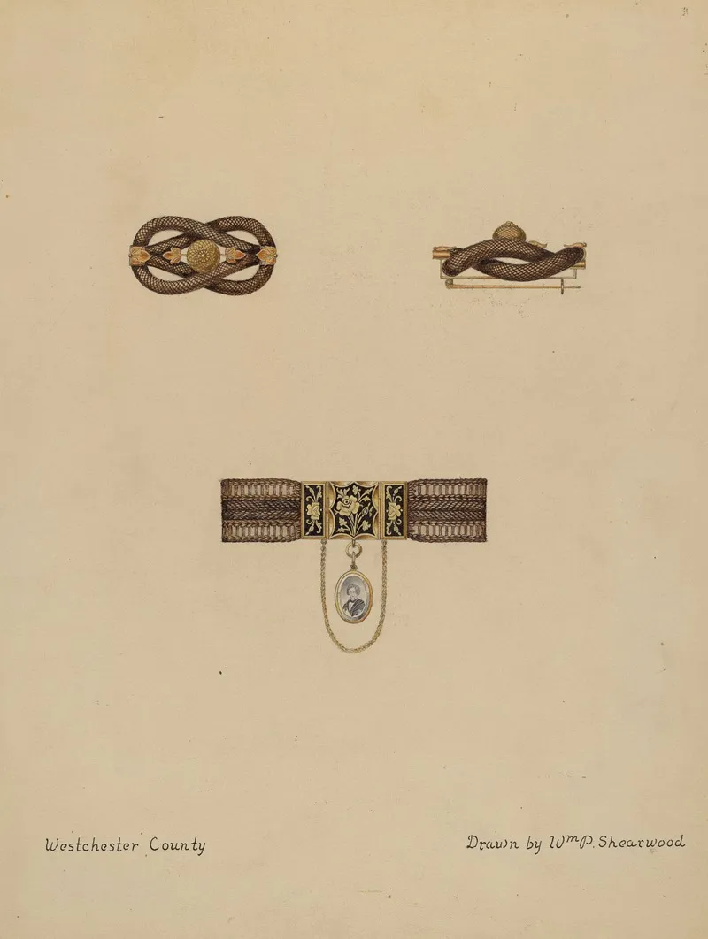 Brooch And Bracelet With Portrait