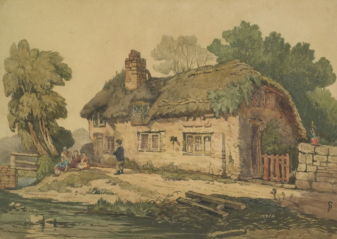 Brook And Cottage by Samuel Prout - Canvas Print