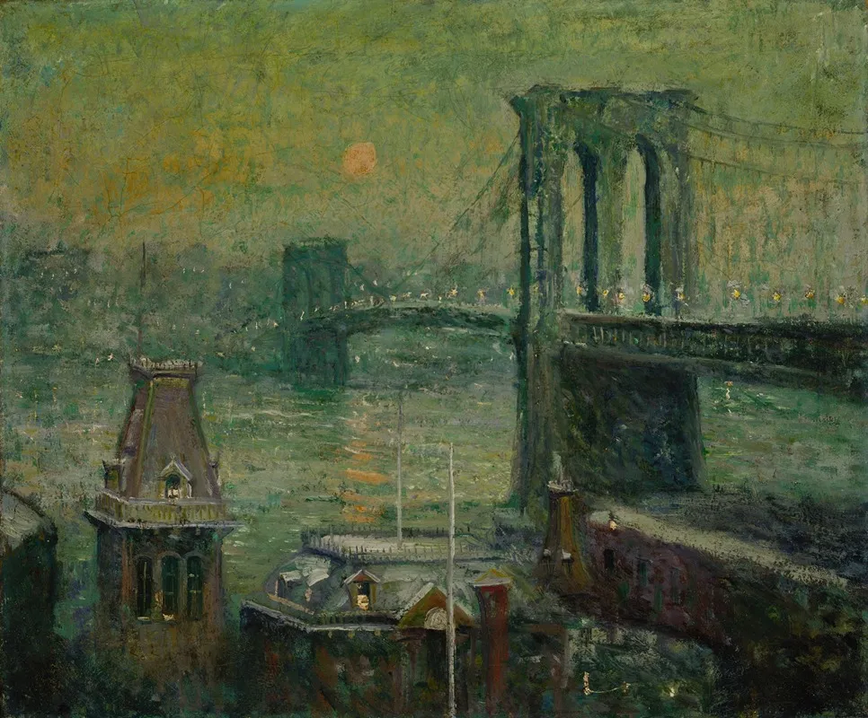 Brooklyn Bridge 5 by Ernest Lawson - Canvas Print