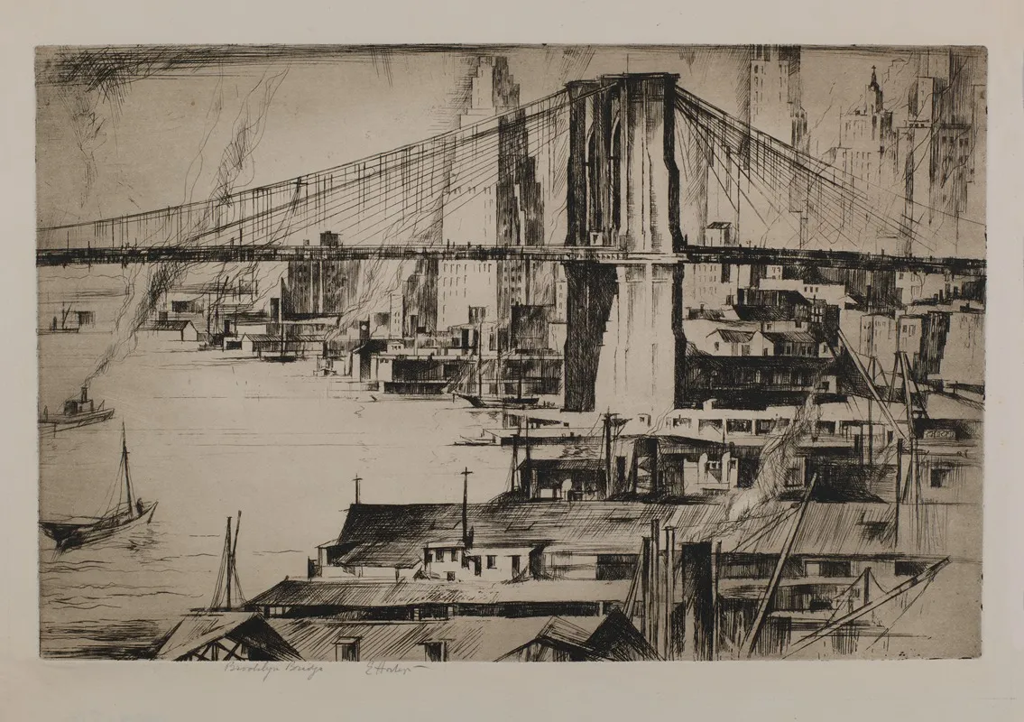 Brooklyn Bridge 6 by Earl Horter - Canvas Print
