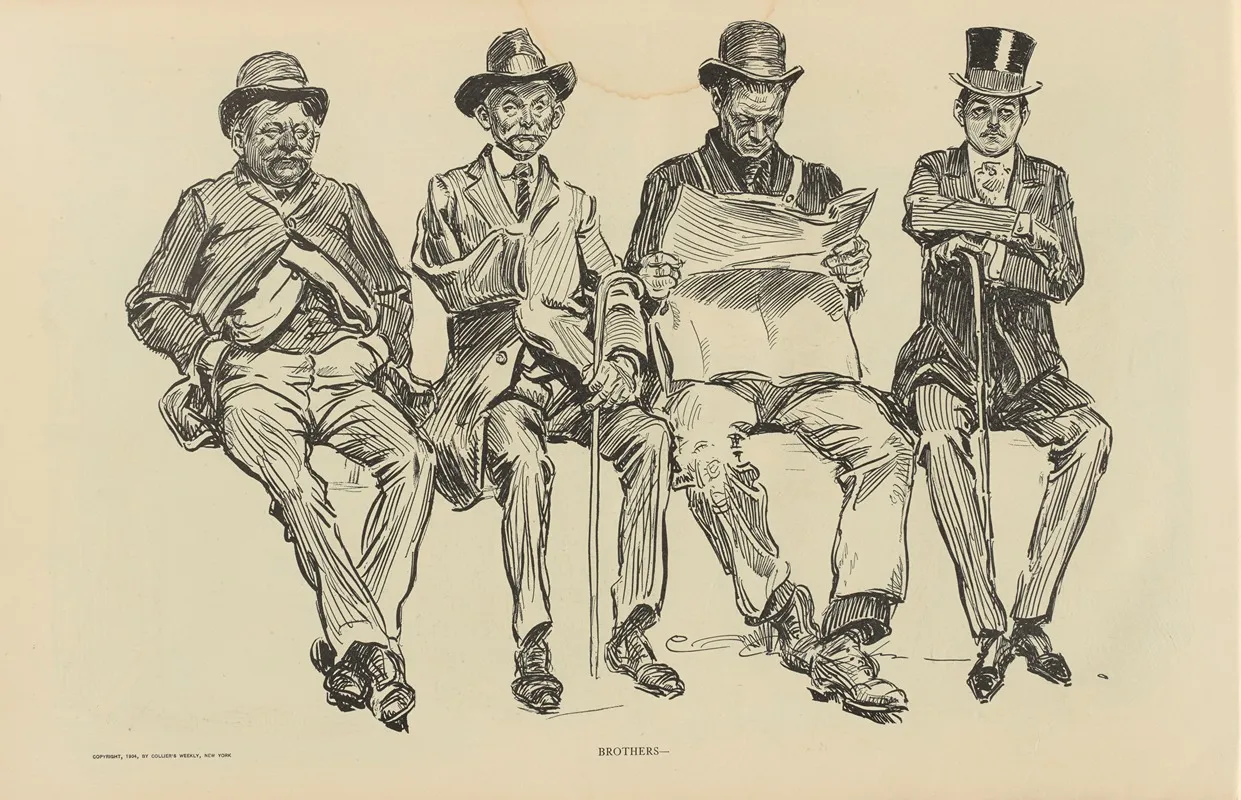 Brothers 3 by Charles Dana Gibson - Canvas Print