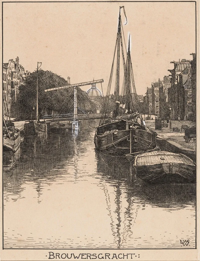 Brouwersgracht Te Amsterdam by Willem Wenckebach - Canvas Print