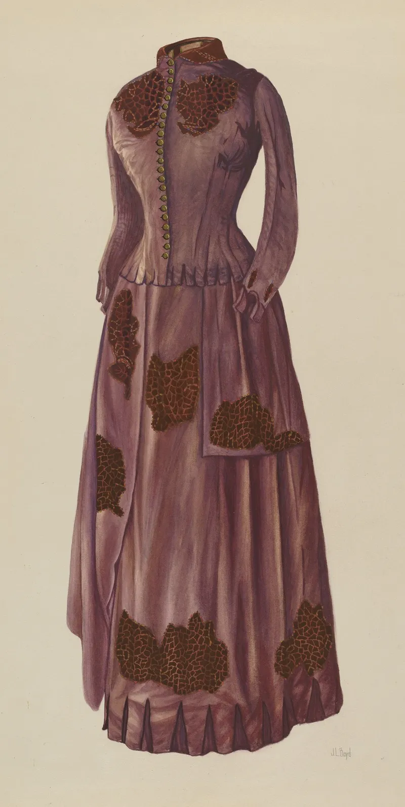 Brown Silk Afternoon Dress