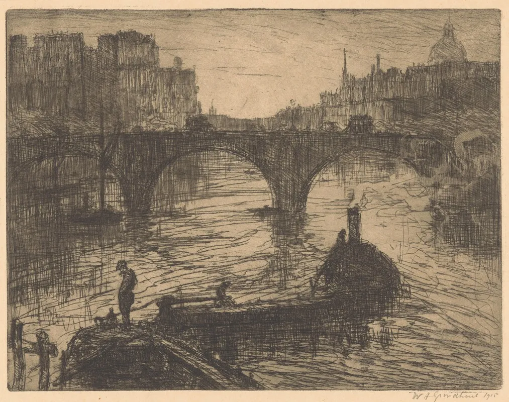 Brug Over De Theems In Londen 3 by Willem Adrianus Grondhout - Canvas Print
