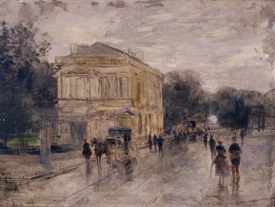 Brussels In The Rain by Gustave Den Duyts - Canvas Print