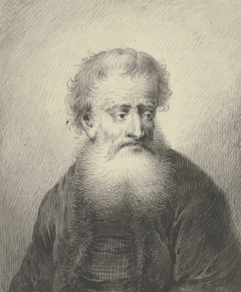 Brustbild Eines Weisbartigen Mannes Leicht Nach Rechts Gewandt by Johann Andreas Benjamin Nothnagel - Canvas Print