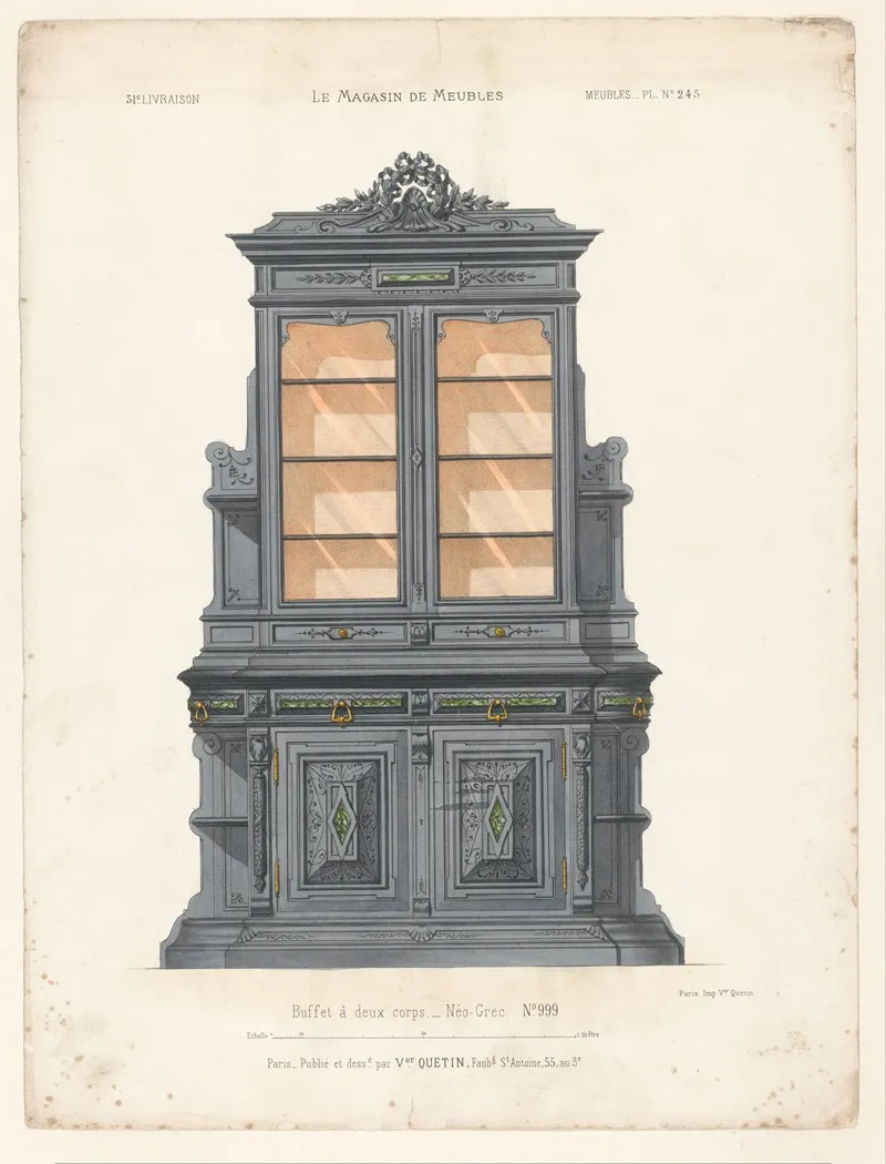 Buffet A Deux Corps Neo Grec