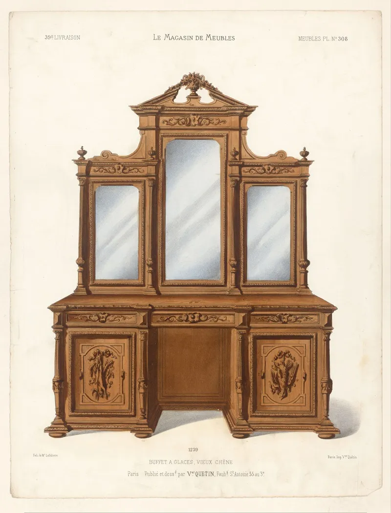 Buffet A Glaces Vieux Chene by Victor Léon Michel Quétin - Canvas Print