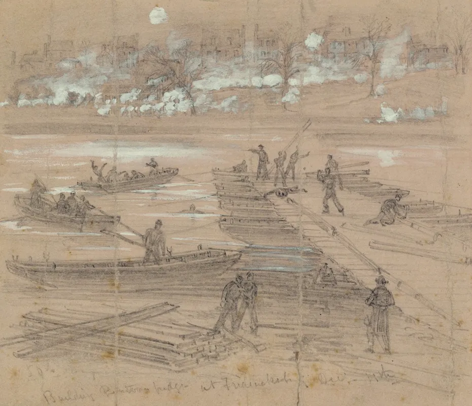 Building Pontoon Bridges At Fredericksburg Dec 11th