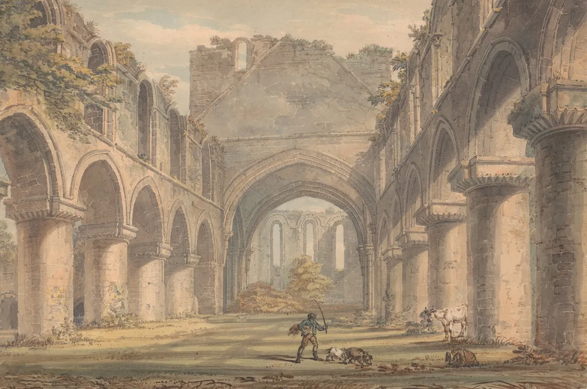 Buildwas Abbey Shropshire by Edward Dayes - Canvas Print