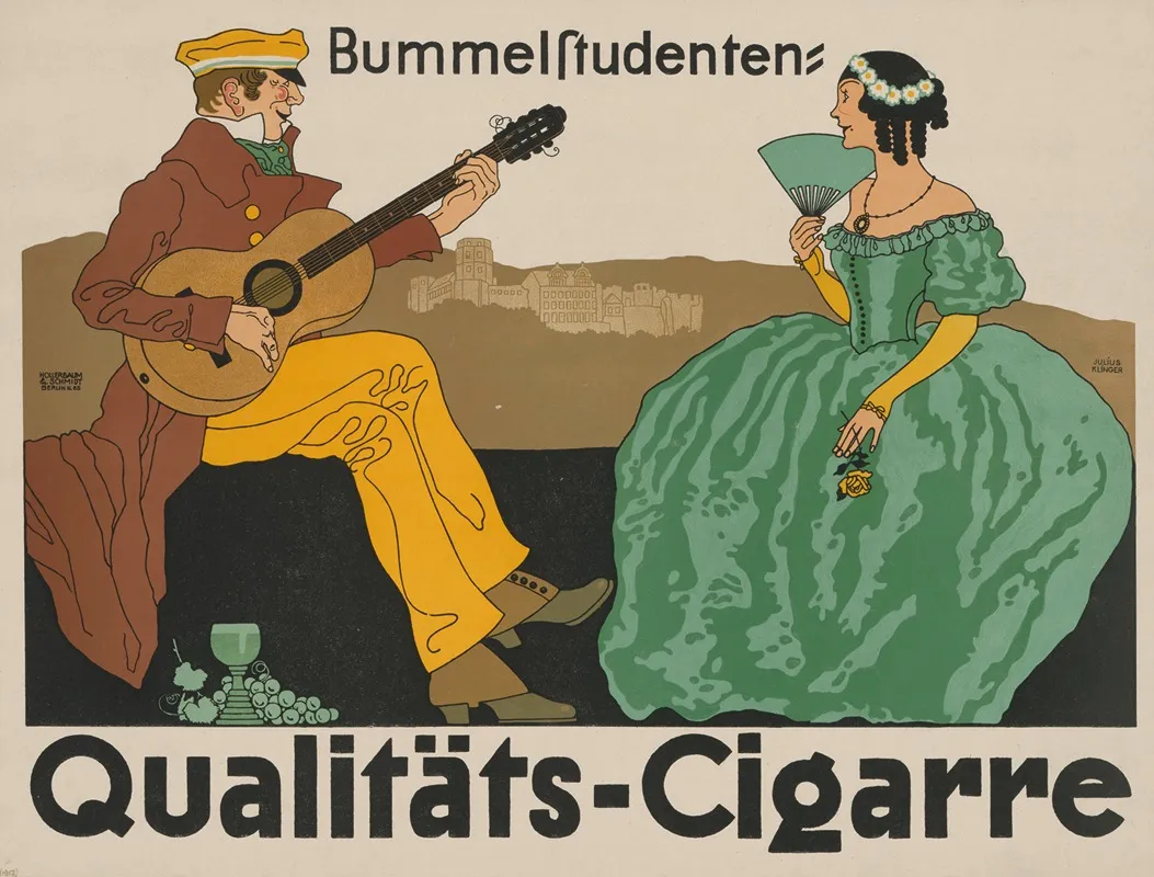 Bummelstudenten Qualitats Cigarre 2 by Julius Klinger - Canvas Print