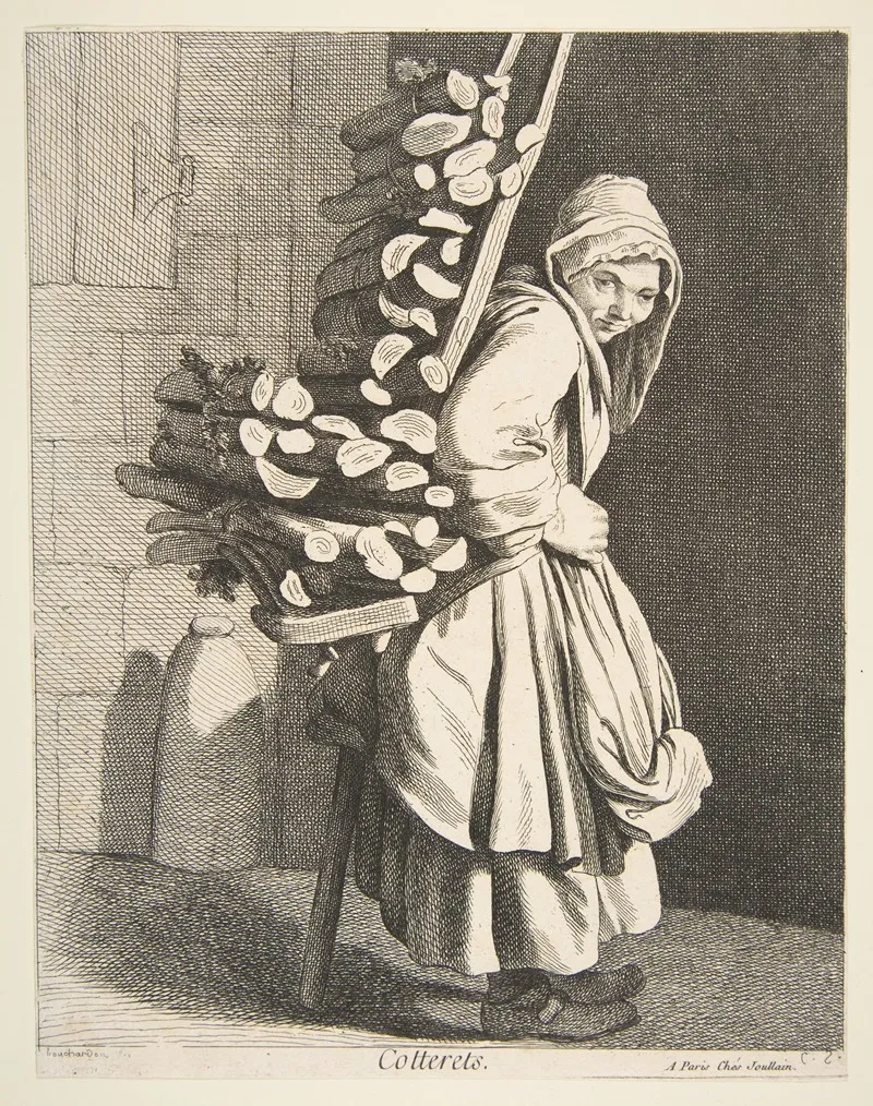 Bundled Firewood Seller by Edmé Bouchardon - Canvas Print