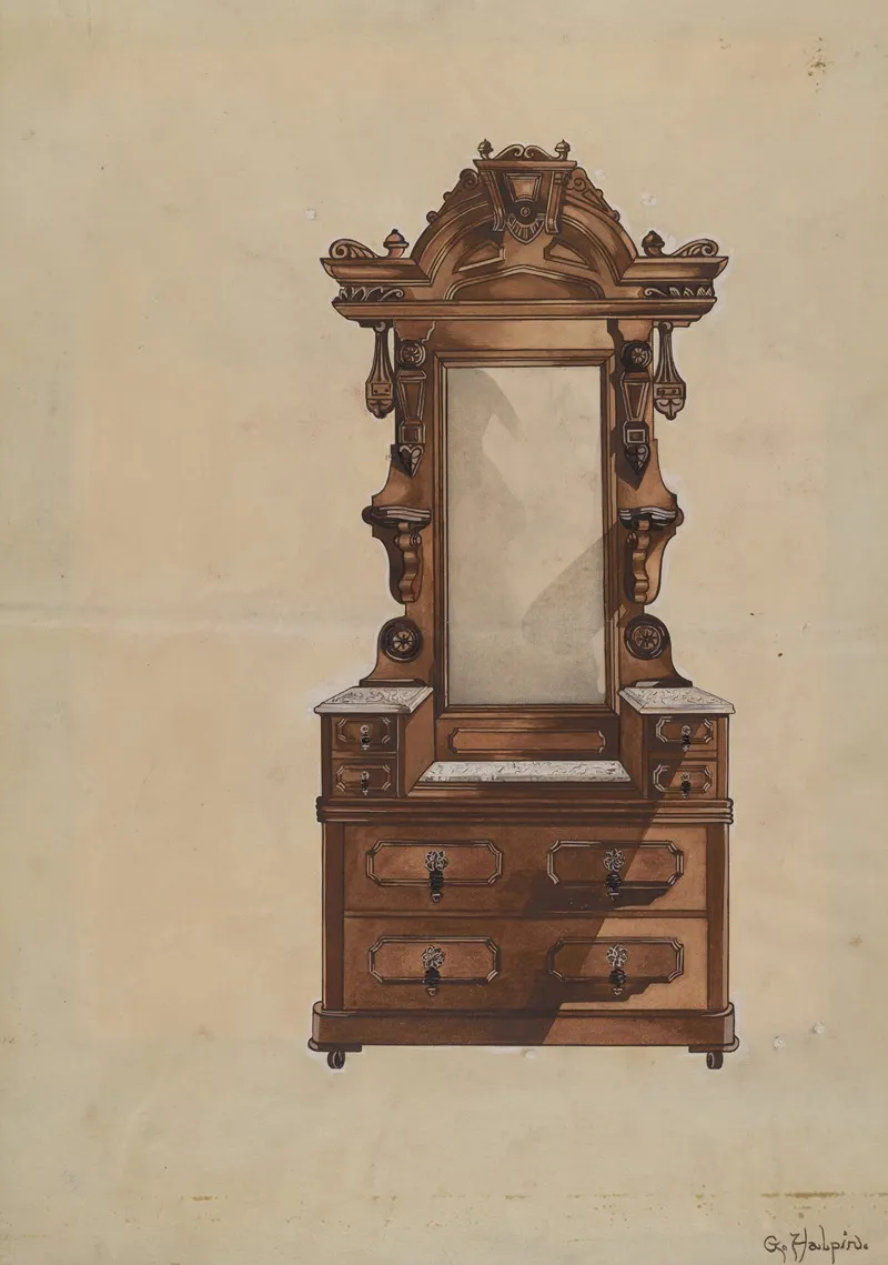 Bureau 2 by Grace Halpin - Canvas Print