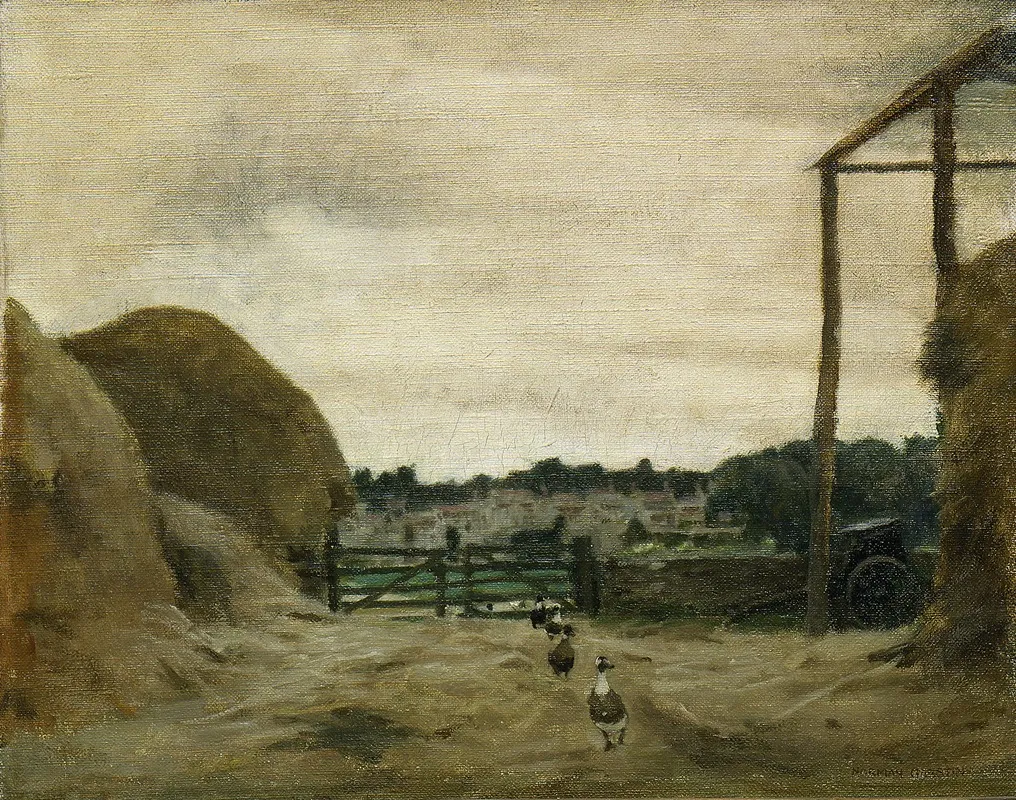 Burford From West Hall Hill Farmyard by Norman Garstin - Canvas Print