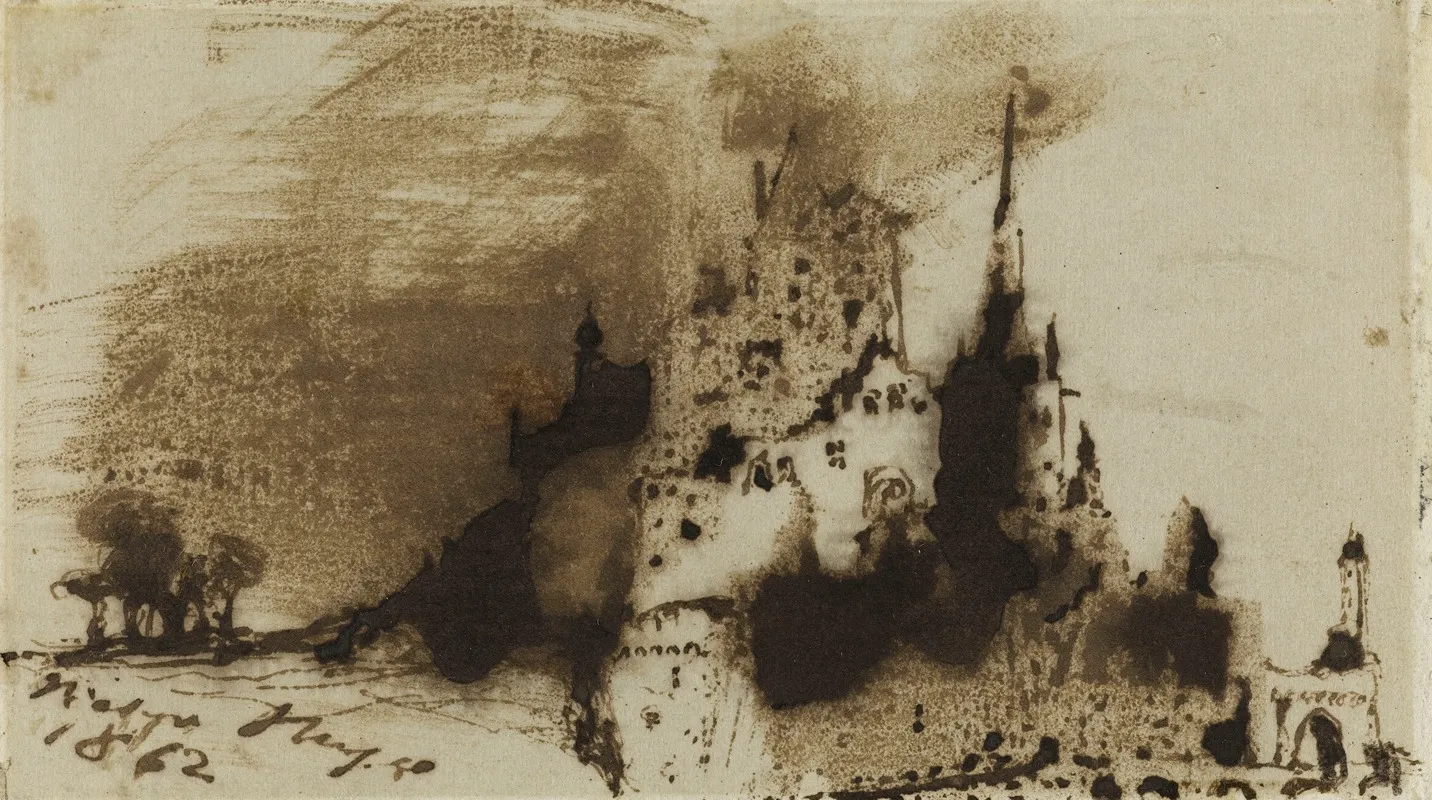 Burg Aux Constructions Etagees by Victor Hugo - Canvas Print