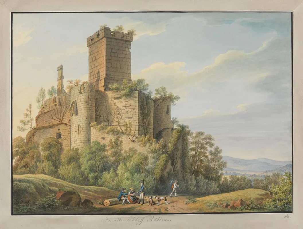 Burg Rotteln Bei Lorrach by Philipp Jakob Becker - Canvas Print
