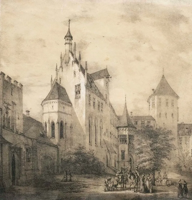 Burg by Domenico Quaglio the Younger - Canvas Print