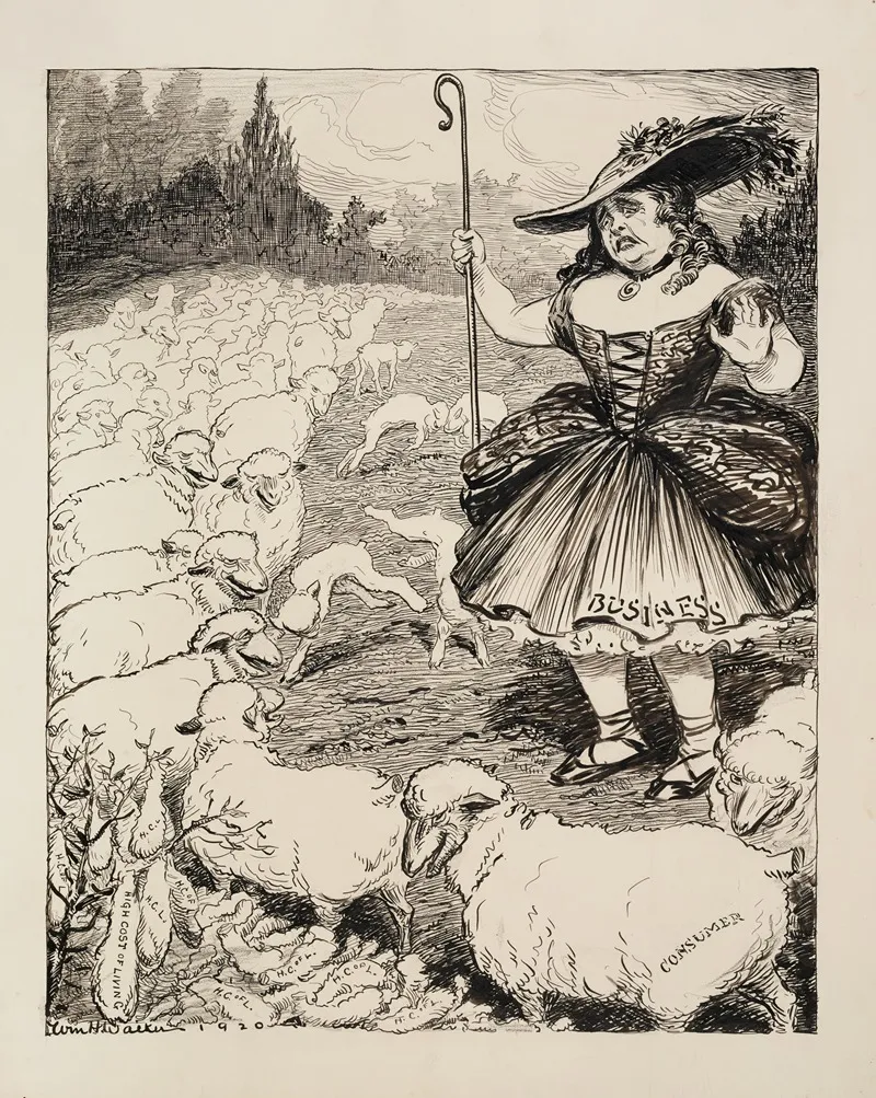 Business Depicted As A Worried Shepherdess