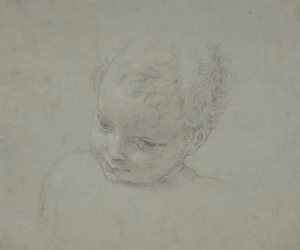 Bust Length Study Of A Child by Pompeo Batoni - Canvas Print