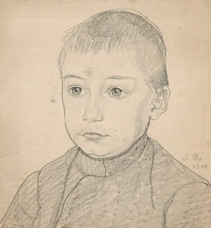 Bust Of A Child by Jan Rembowski - Canvas Print