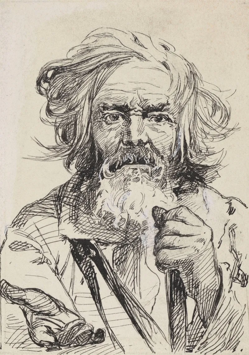 Bust Of An Elderly Man by Antoni Kamieński - Canvas Print