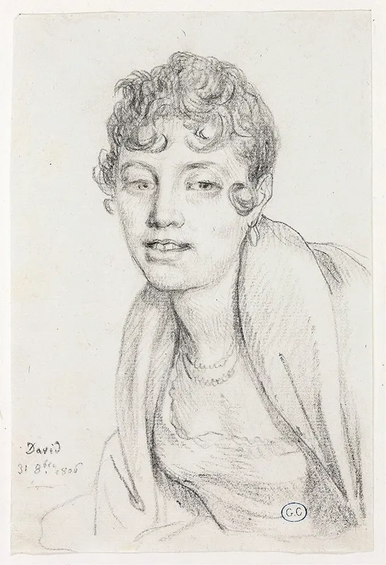 Bust Of Angelique Mongez by Jacques Louis David - Canvas Print
