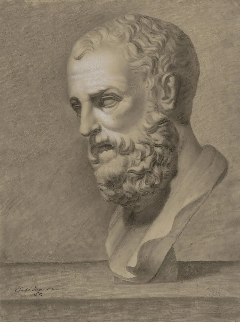 Bust Of Solon by Charles Recour  - Canvas Print