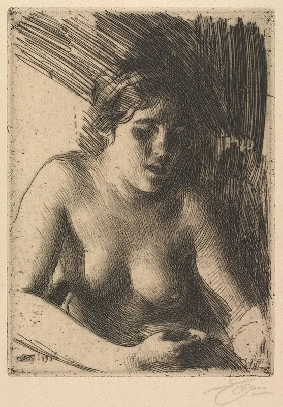 Bust by Anders Zorn - Canvas Print