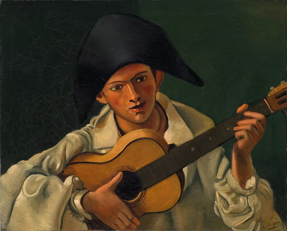 Buste Darlequin A La Guitare by André Derain - Canvas Print