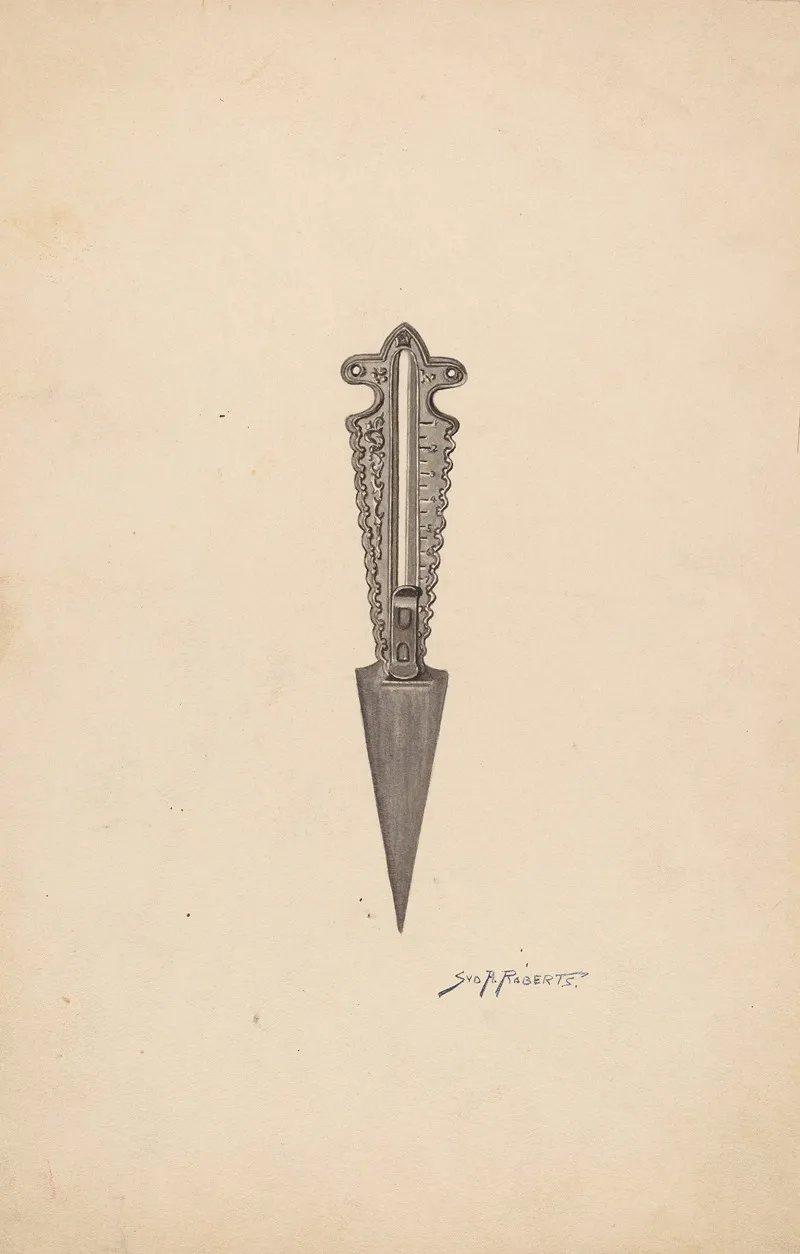 Button Hole Cutter by Sydney Roberts - Canvas Print