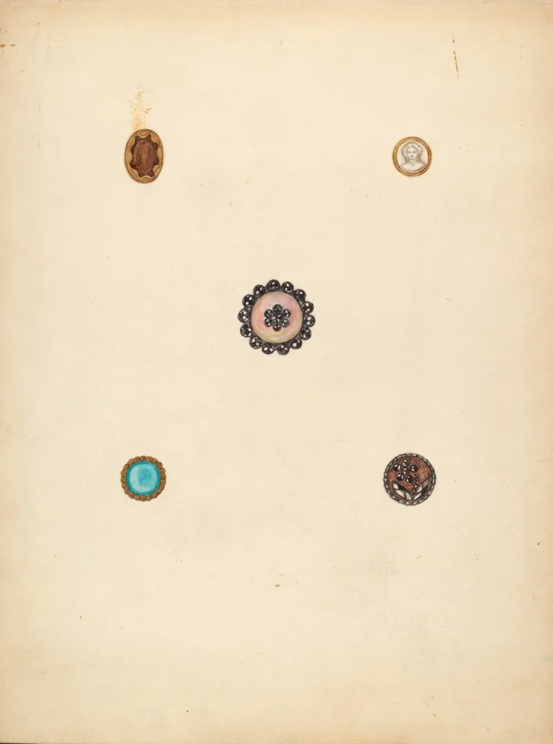 Buttons 11 by Mary Fitzgerald - Canvas Print
