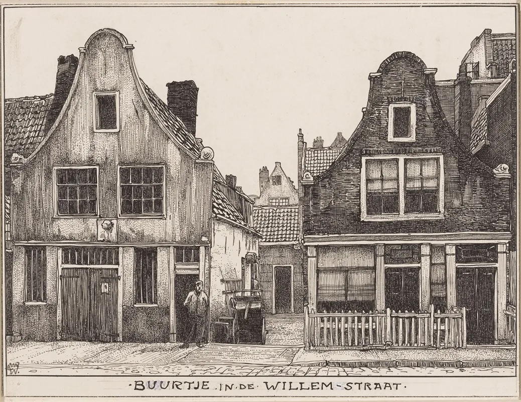 Buurtje In De Willemstraat Te Amsterdam by Willem Wenckebach - Canvas Print