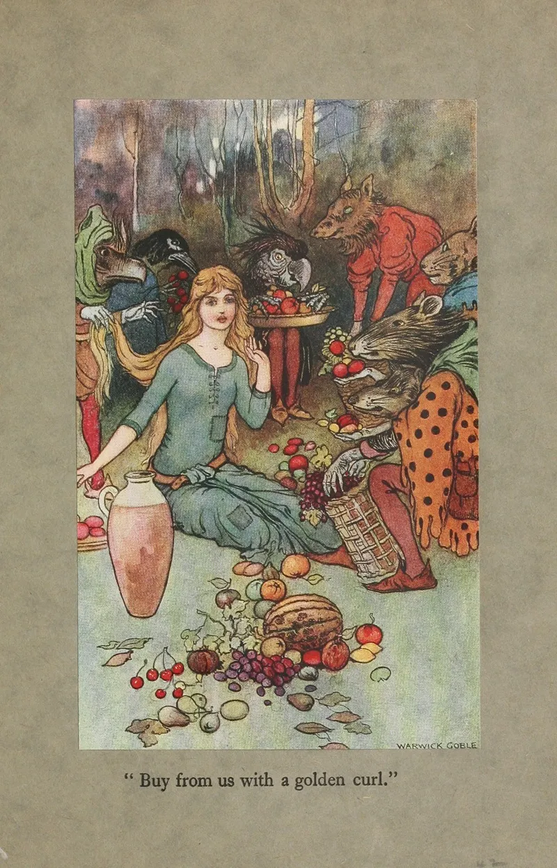 Buy From Us With A Golden Curl by Warwick Goble - Canvas Print