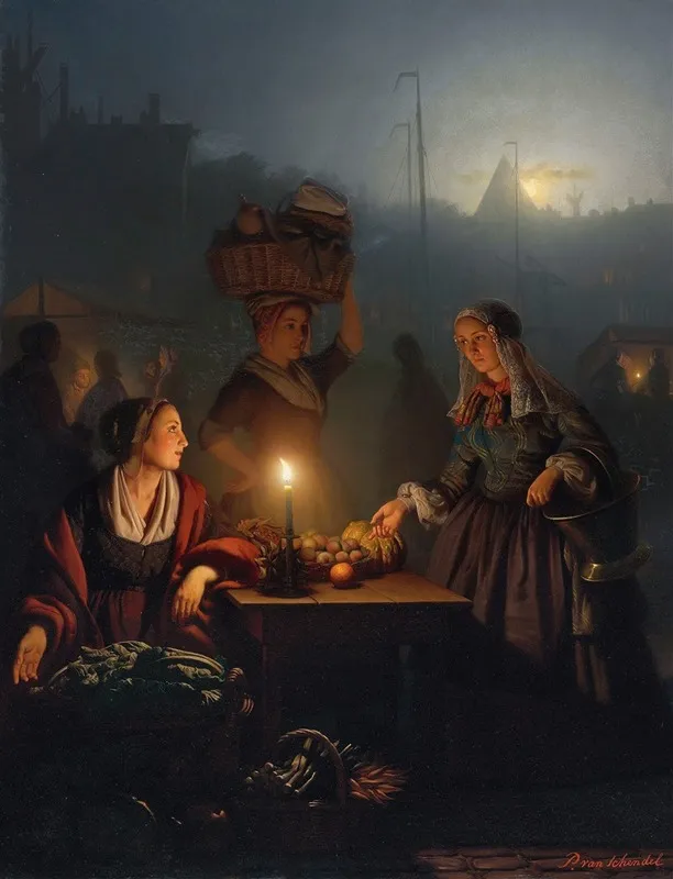 Buying Fruit And Vegetables At The Night Market