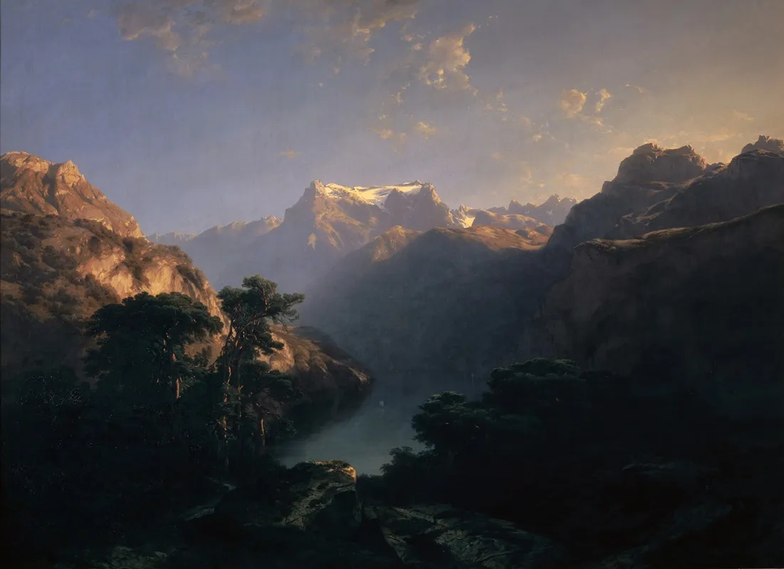 By The Lake Of Uri by Alexandre Calame - Canvas Print