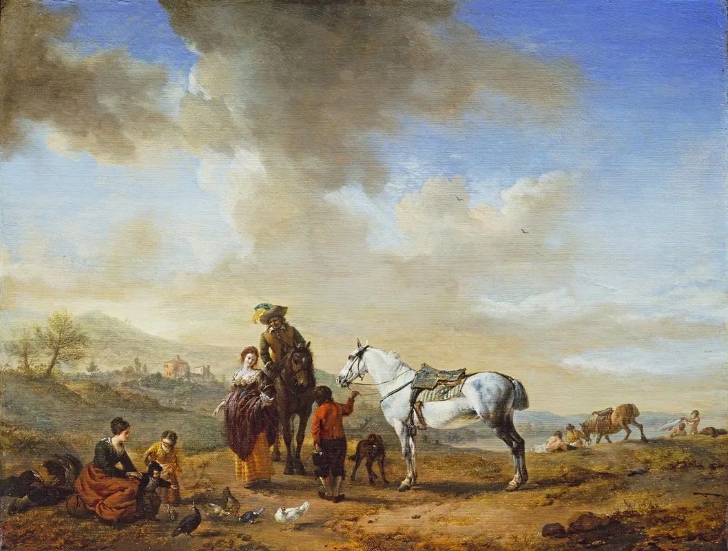 By The Riverside by Philips Wouwerman - Canvas Print