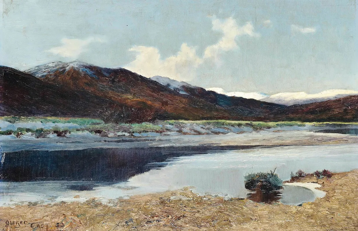 By The Waters Edge Loch Lomond Scotland by Sir Alfred East - Canvas Print