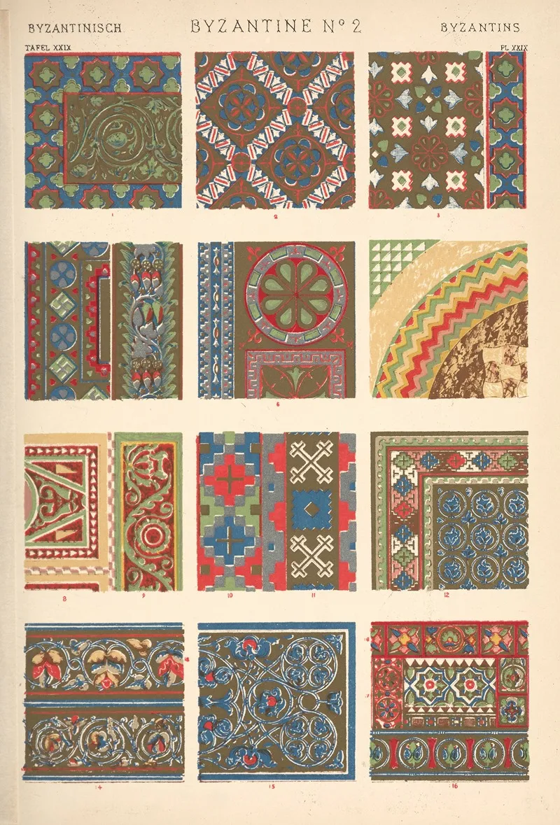 Byzantine No 2 3 by Owen Jones - Canvas Print