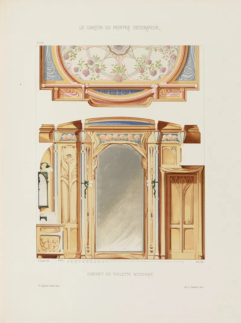 Cabinet De Toilette Moderne by A. Desaint - Canvas Print
