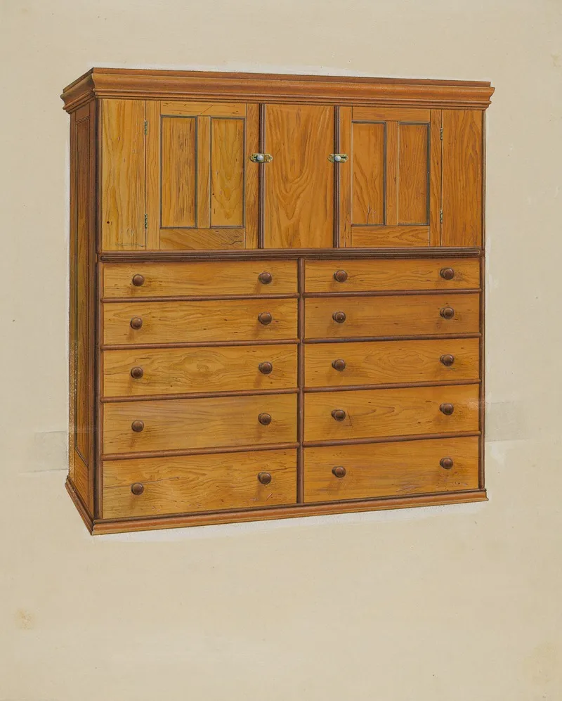 Cabinet With Drawers by Irving I. Smith - Canvas Print
