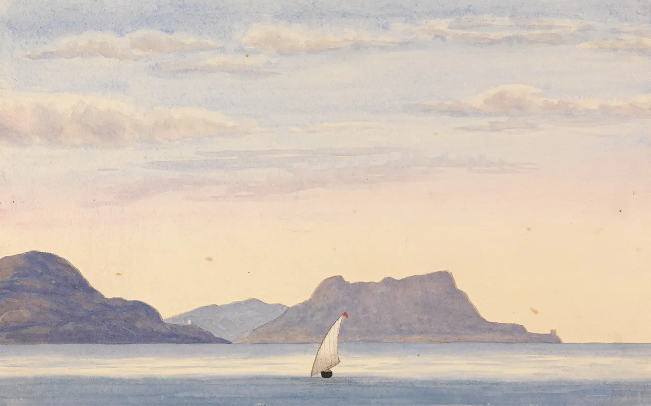 Cabrita Point Rock Of Gibraltar by George Lothian Hall - Canvas Print