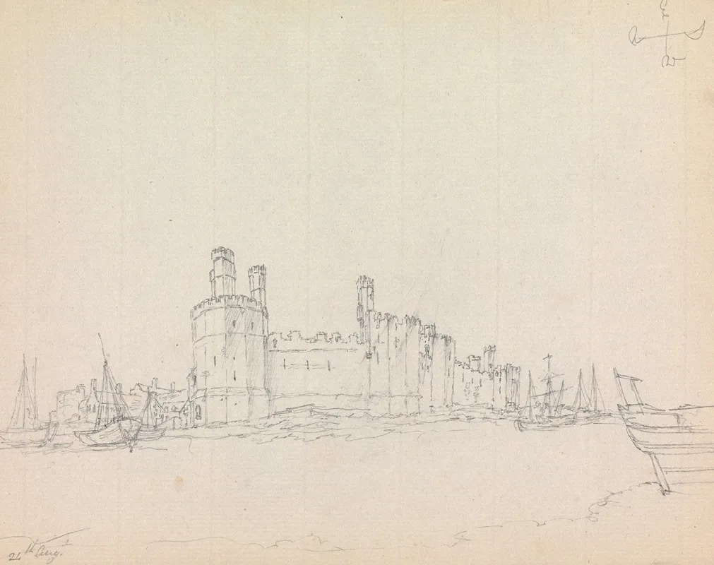 Caernarfon Castle Outside Of Eagle Tower by James Moore - Canvas Print