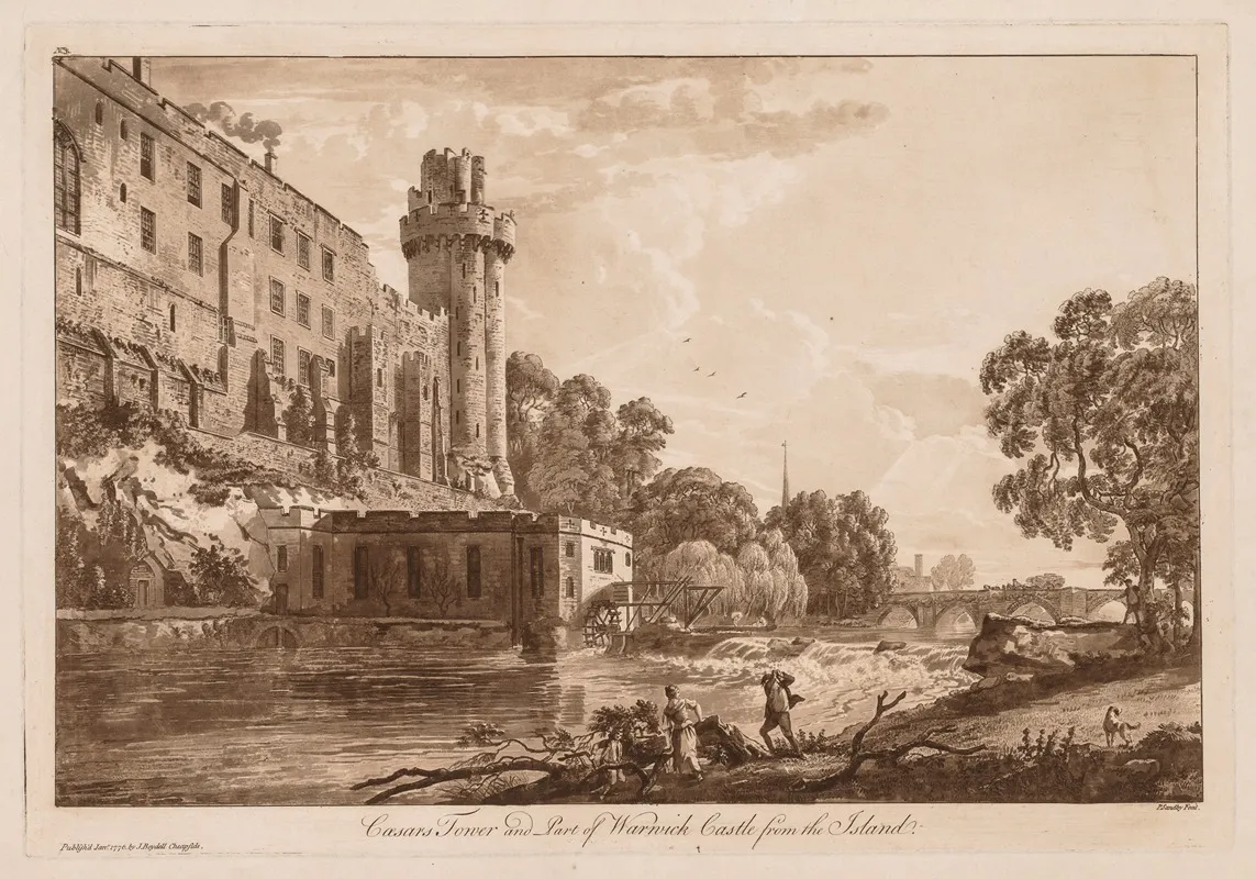 Caesars Ower And Part Of Warwick Castle From The Island