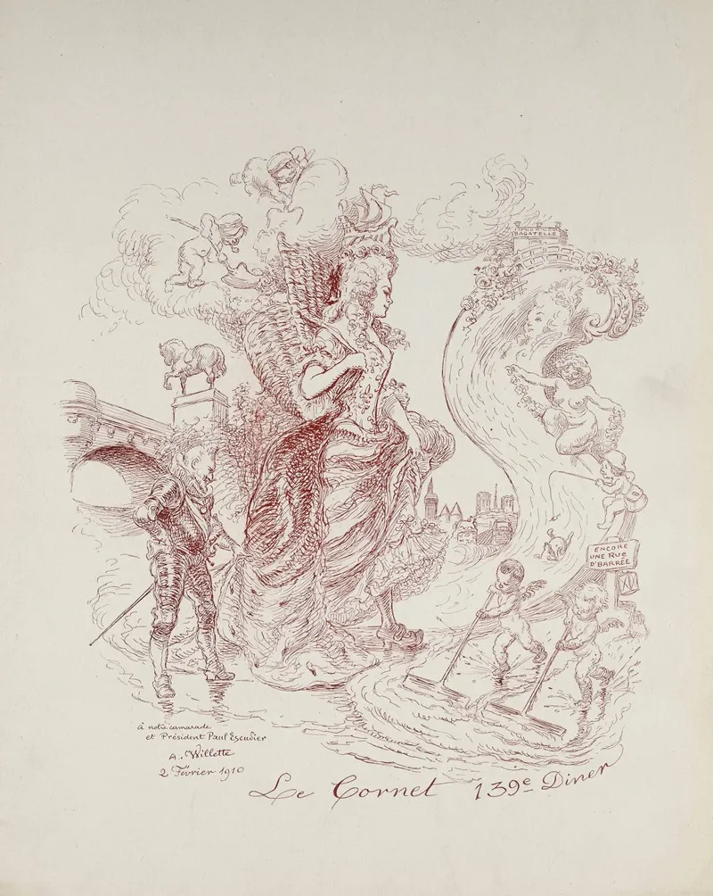 Cafe Cardinal 139me Diner Du Cornet Le 8 Fevrier 1910
